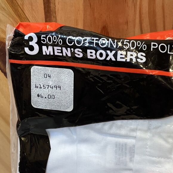 VINTAGE Hanes Large 38-40 Men’s Boxers 50/50 Blend 3 Pair White 1988 - Picture 2 of 6